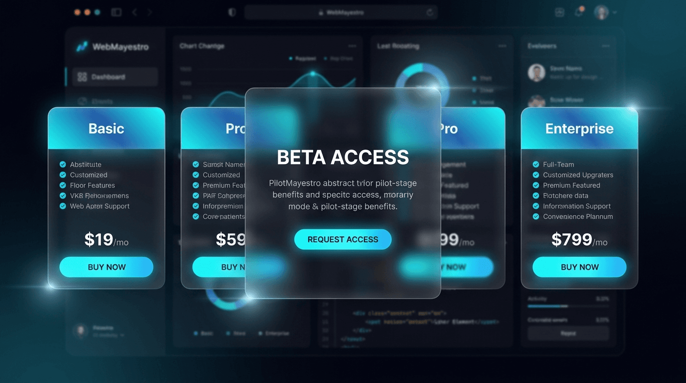 Early access and pricing visual for WebMayestro